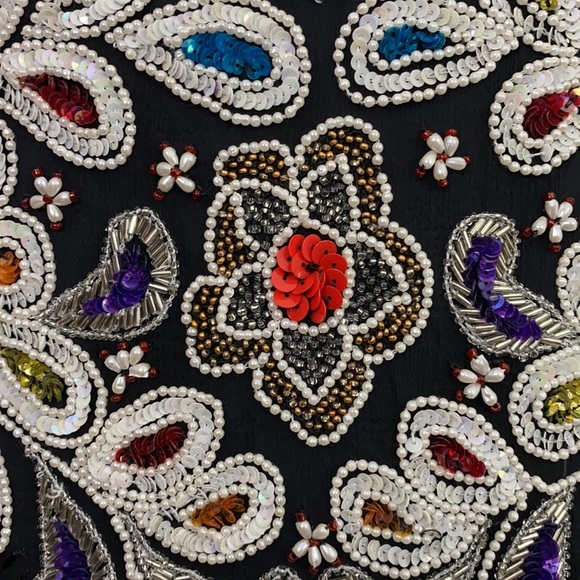 * Vintage Baluchi Creation 100% Silk Sequin Beaded Dress 80’s 90’s Vintage Dress - Picture 8 of 17